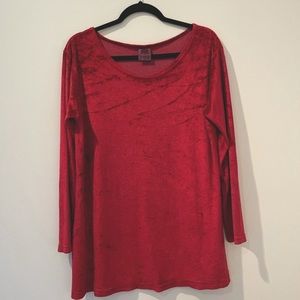 Vintage | Y2K Trnka Red Velvet Shift Dress | Size Medium